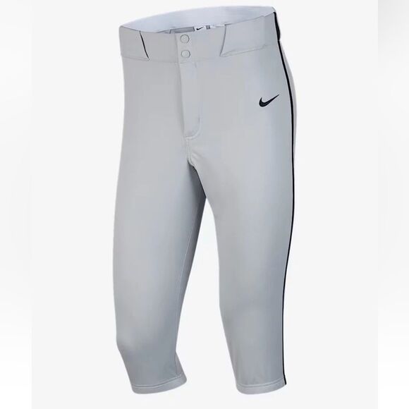 Nike Vapor Select 2 High Piped Baseball Pants Grey Black Men’s Size Large 3/4 - Picture 1 of 5
